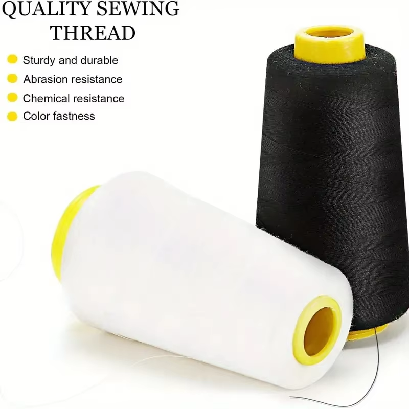 Serger Thread Cone - 검정색 3개, 흰색 3개 오버록 실