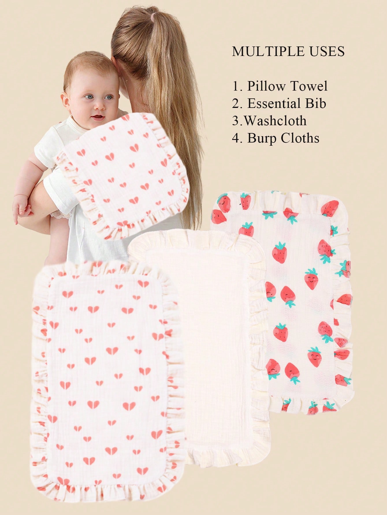 Shoulder Pad Set In - 3개 세트 부드러운 무슬린 코튼 거즈