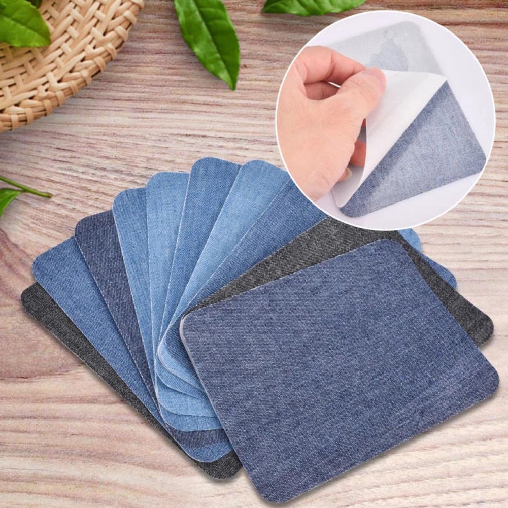 Velcro Sew On - 20Pcs 데님 컷 조각 철 패브릭
