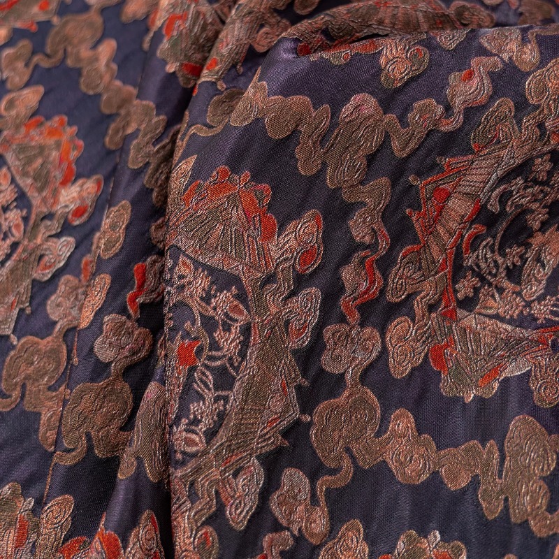 보라색 레드 레이온 꽃무늬 자카드 루렉스 원단 새로운  - Sewing Fabric 리뷰 및 가격