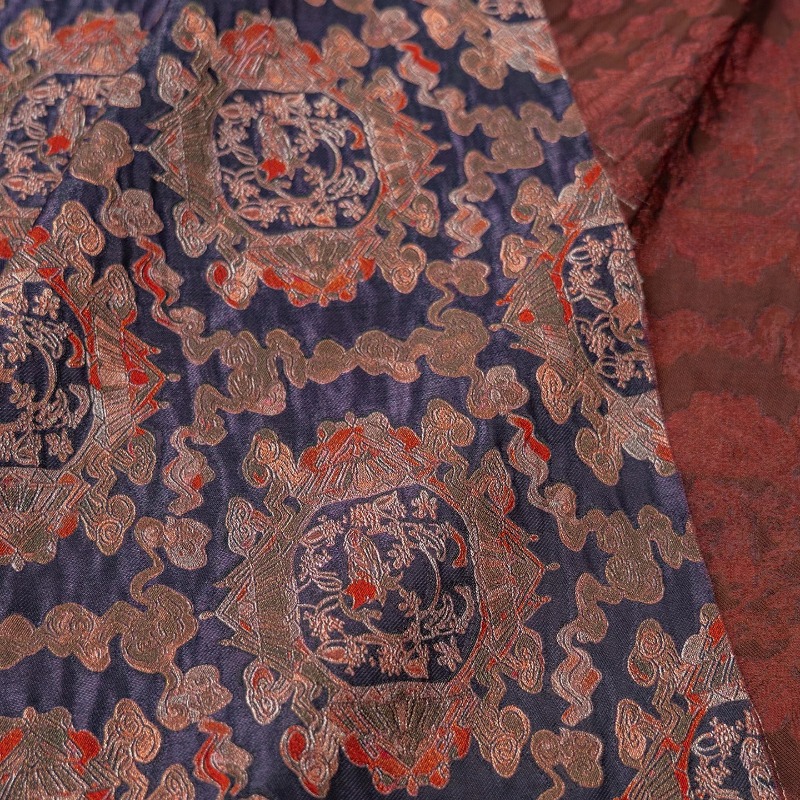 보라색 레드 레이온 꽃무늬 자카드 루렉스 원단 새로운  - Sewing Fabric 리뷰 및 가격