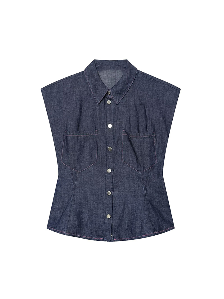 TFMLN 여성 데님 팬츠 세트 시크 슬리브리스 숄더  - Shoulder Pad Set In 리뷰 및 가격