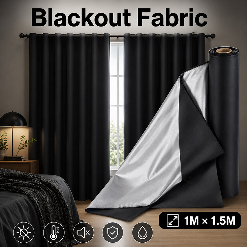 1m 블랙 실버 코팅 암막 원단, 실험실/암실 커튼용  - Sewing Fabric 리뷰 및 가격