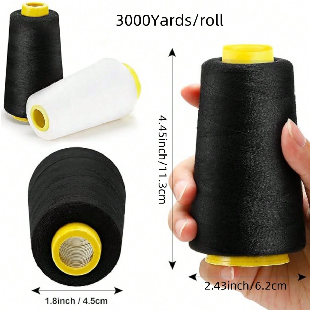 1-6롤 각각 3000야드 세거 실 100% 폴리에스터 - Serger Thread Cone 리뷰 및 가격