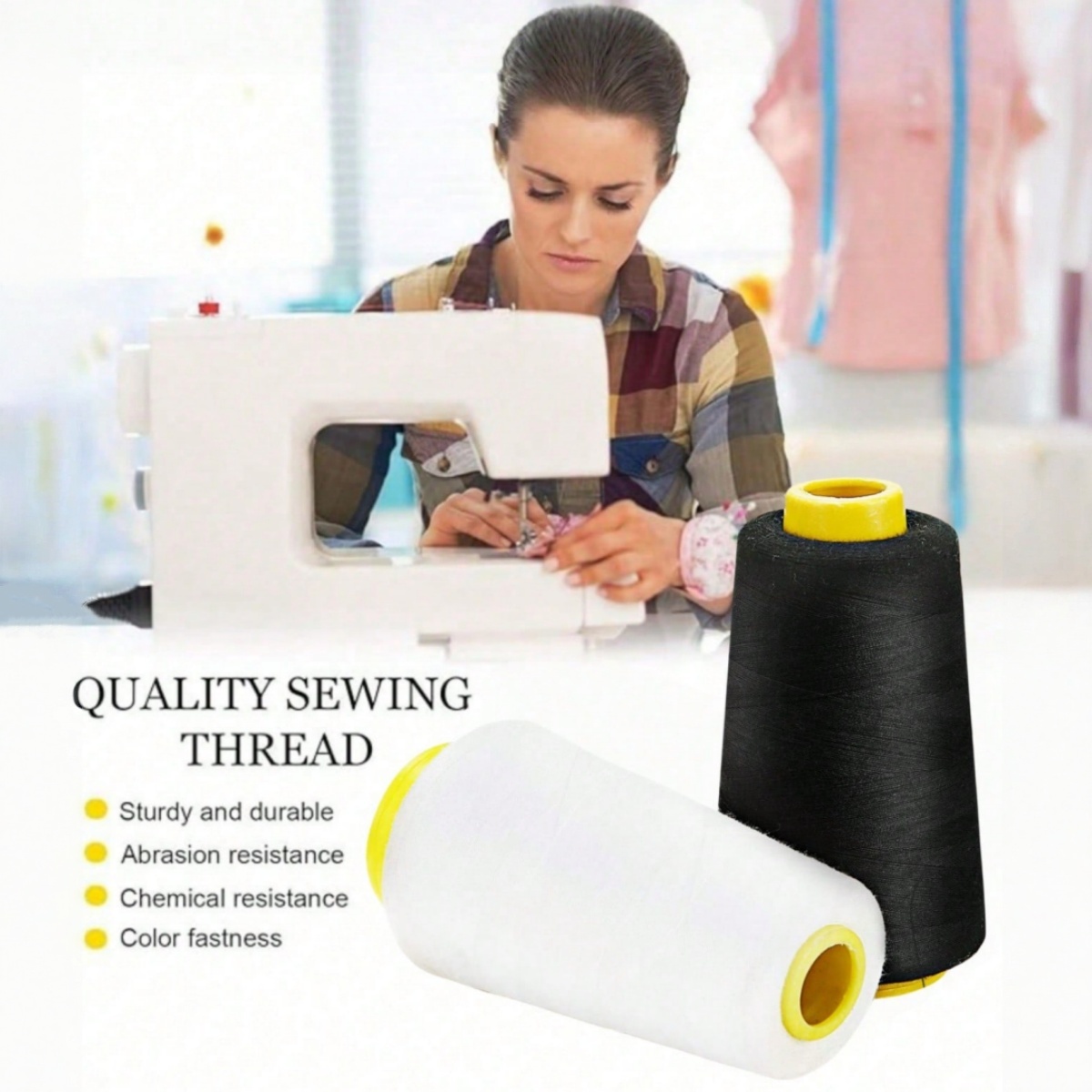 1-6롤 각각 3000야드 세거 실 100% 폴리에스터 - Serger Thread Cone 리뷰 및 가격