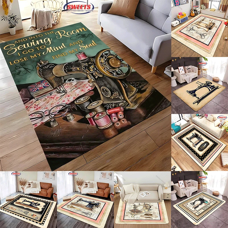 신제품 빠른 배송! 빈티지 재봉틀 프린트 테마 카펫 다 - Textile Sewing Store 리뷰 및 가격