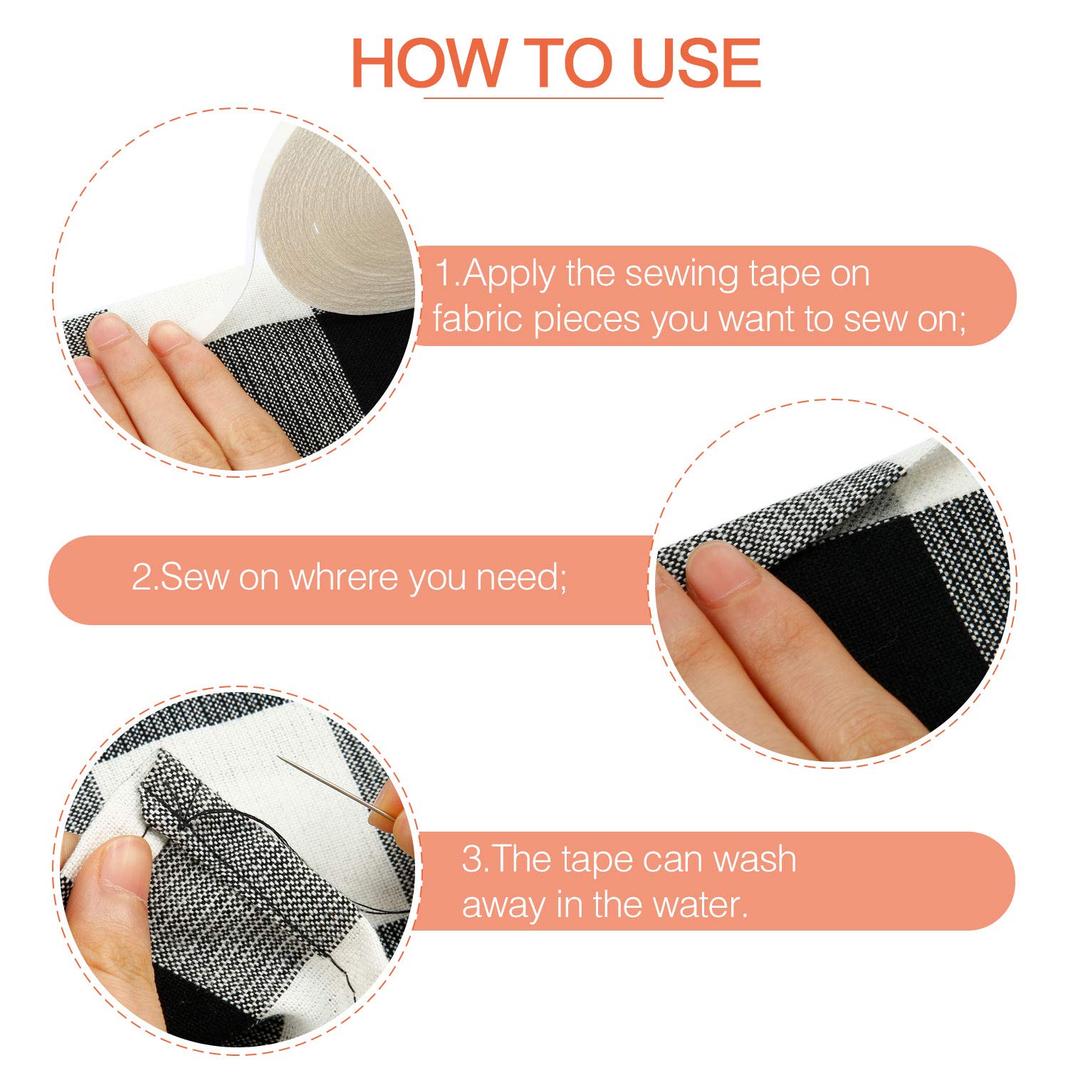 20m 수용성 접착 테이프 퀼트 바느질 천 라벨 용 임 - Sewing Labels 리뷰 및 가격