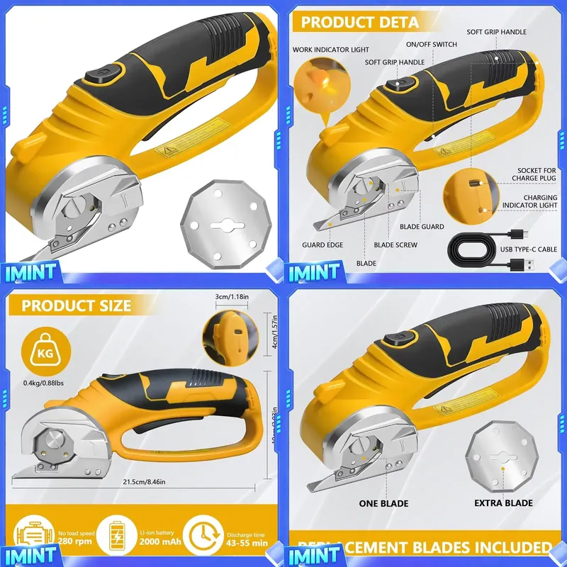 2000mAh 무선 전기 가위 로터리 커터 전기 판지  - Rotary Cutter Fabric 리뷰 및 가격
