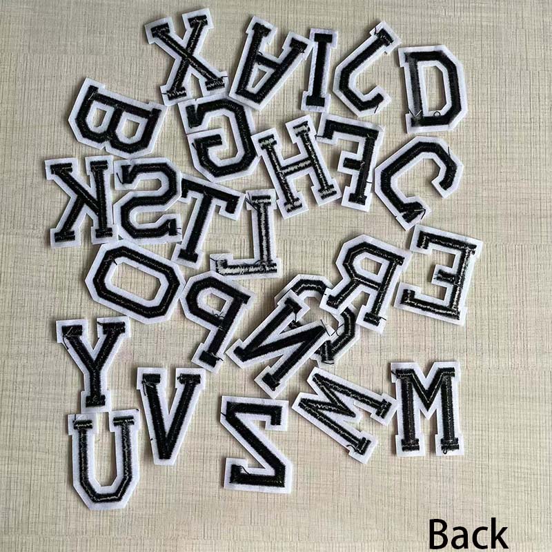 10개, 26개/A~Z 검정색 알파벳 글자 흰색 테두리 - Interfacing Iron On 리뷰 및 가격