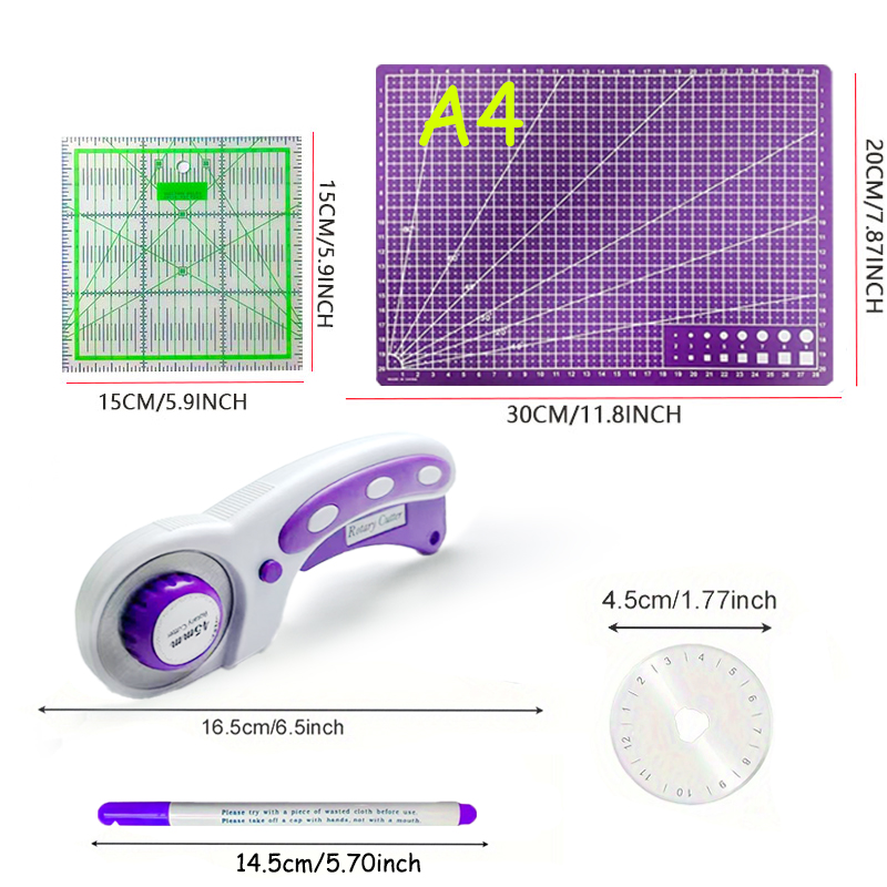 45mm 로터리 커터(두꺼운 A4 커팅 매트 포함) + - Rotary Cutter Fabric 리뷰 및 가격