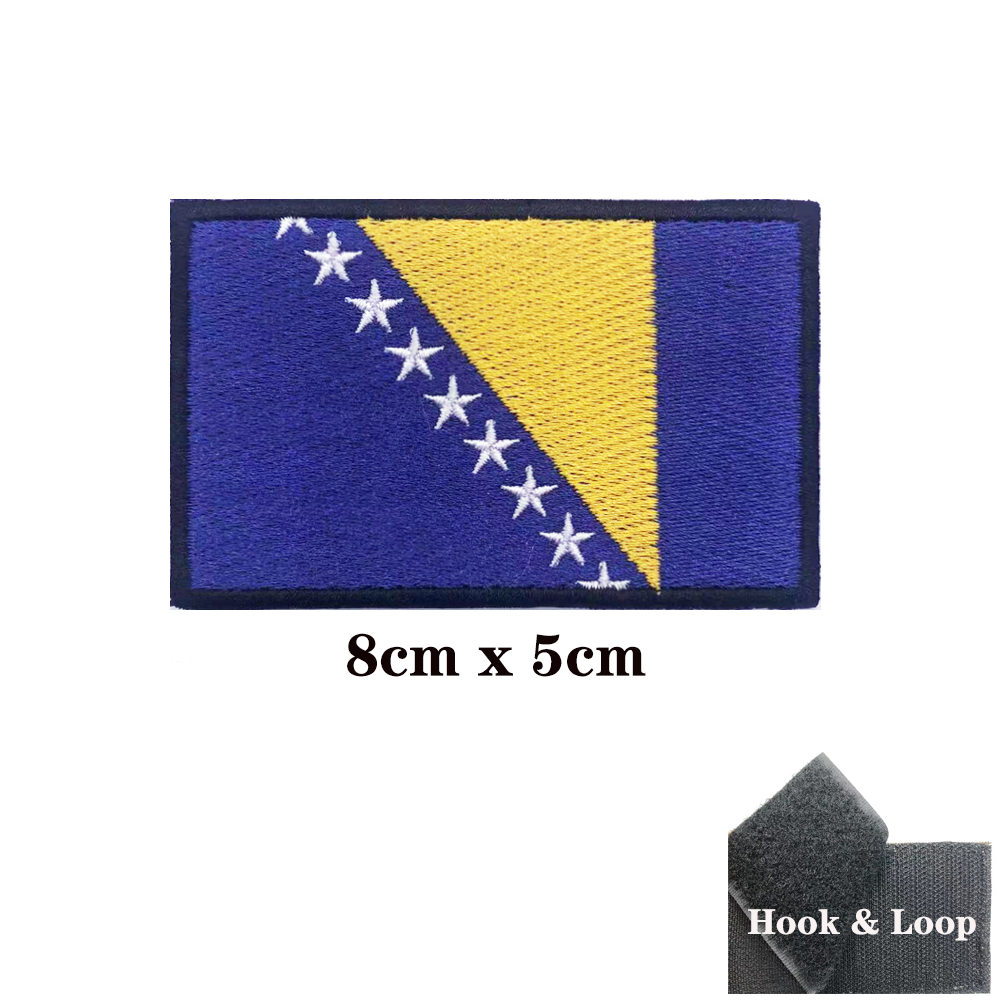 1PC 보스니아 헤르체고비나 국기 패치 줄무늬 배지 태 - Velcro Sew On 리뷰 및 가격